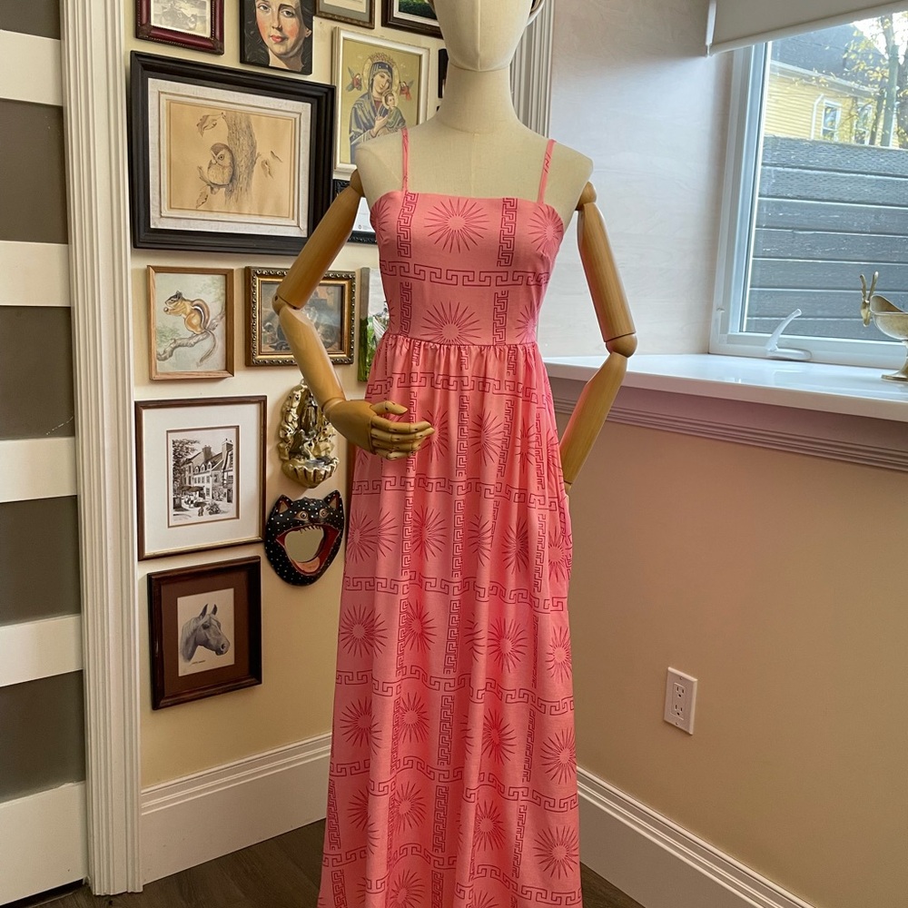 Pink Sunburst Maxi Dress